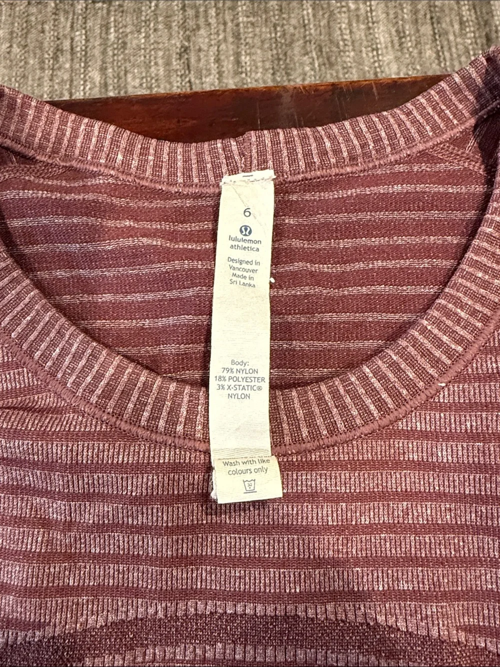 lululemon athletica Striped Crewneck Sweater in Dusty Mauve